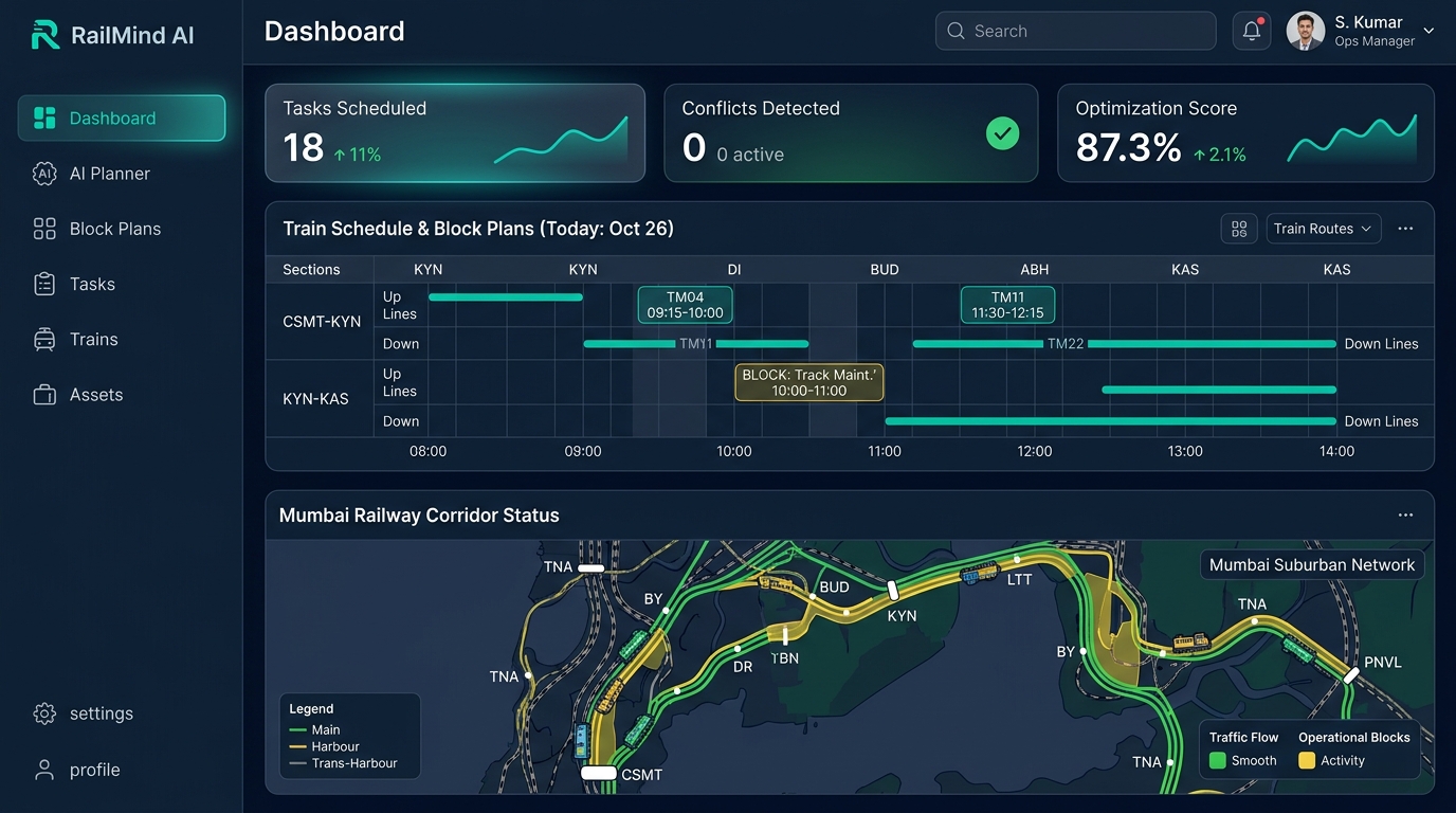 RailMind AI — AI-Powered Railway Block Planning